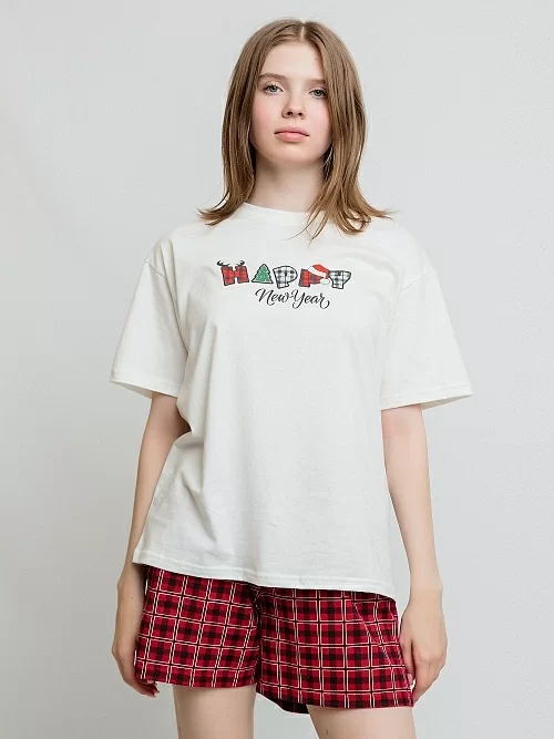 Пижама футболка с коротким рукавом и шорты (022_ОП24)
