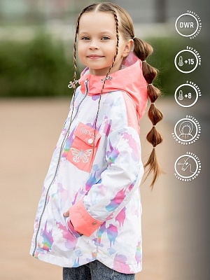 Модная детская ветровка для девочки Куртка легкая удлиненная